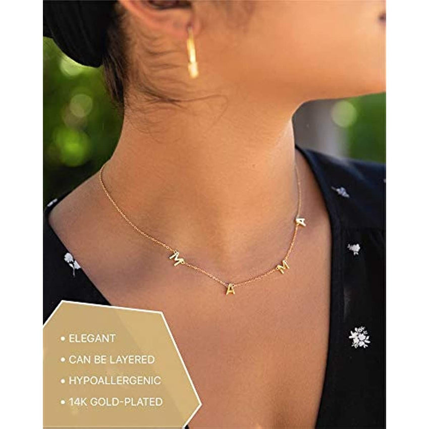 Benevolence LA Mama Necklace Dainty Necklace; 14k Gold Dipped Necklaces For Women; Gifts for Mom | 14 Gold Necklace; Mother's Necklace; Necklaces for Mom; Designed in California - 7DAY'S