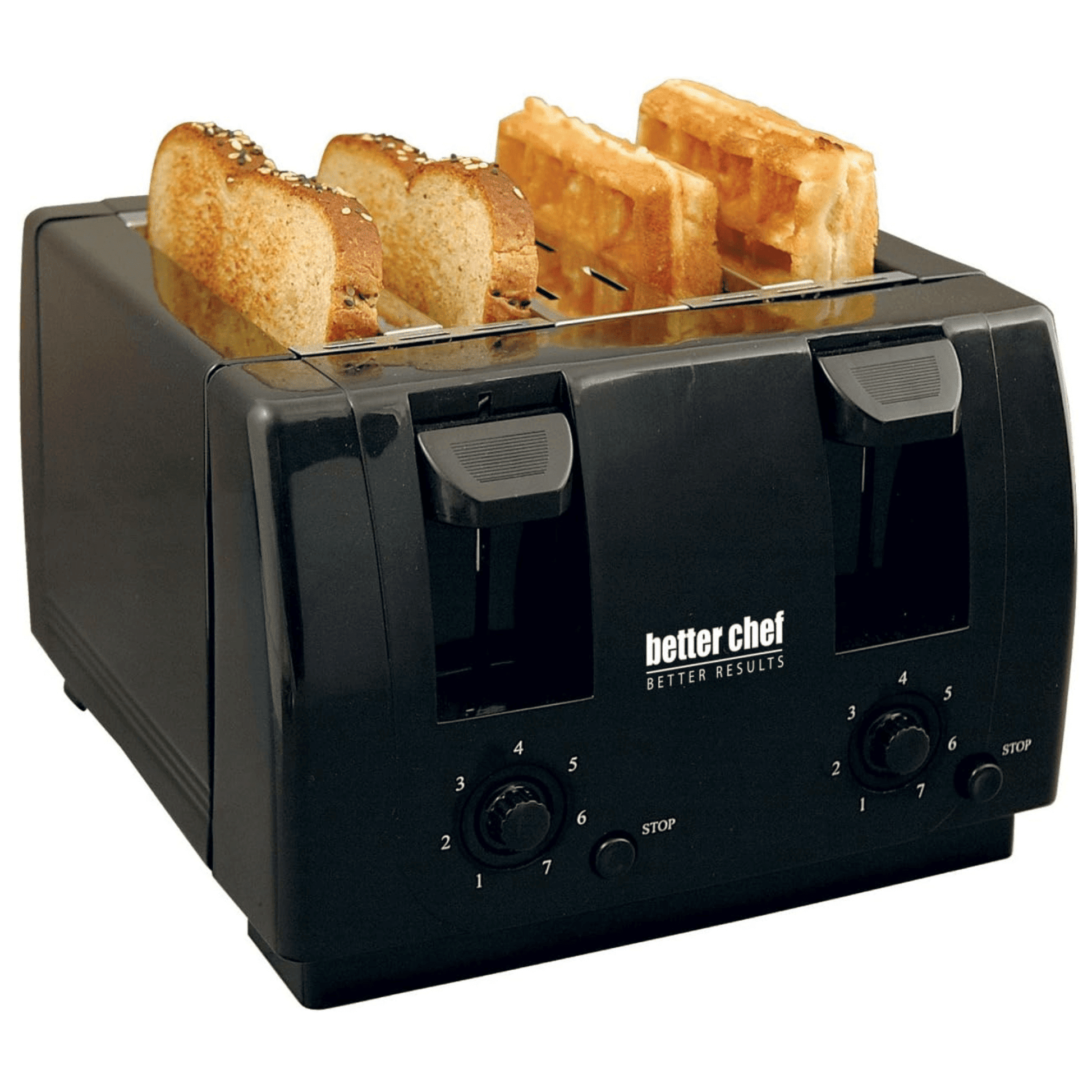 Better Chef Wide Slot 4 - Slice Dual Control Toaster - 7DAY'S