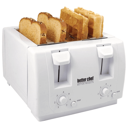 Better Chef Wide Slot 4 - Slice Dual Control Toaster - 7DAY'S