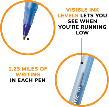 BIC Round Stic Xtra Life Ballpoint Pen, Ultra Long Lasting and Consistent Ink Flow, 60 - Count in Black Ink - 7DAY'S