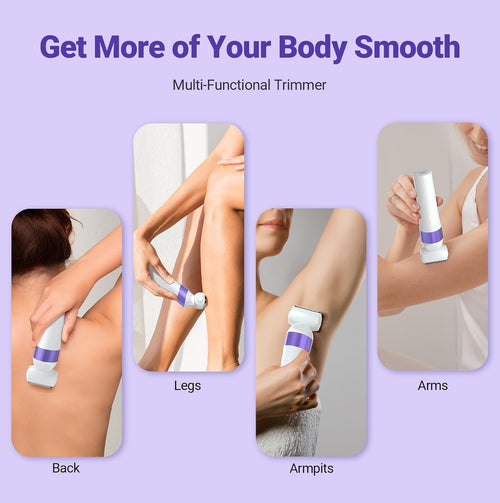 Bikini Trimmer for Women, IPX7 Waterproof Wet & Dry Electric Razors for Women, Bikini Legs Underarm Pubic Hairs Rechargeable Electric Shaver with 2 Trimmer Heads and Travel Razors - 7DAY'S