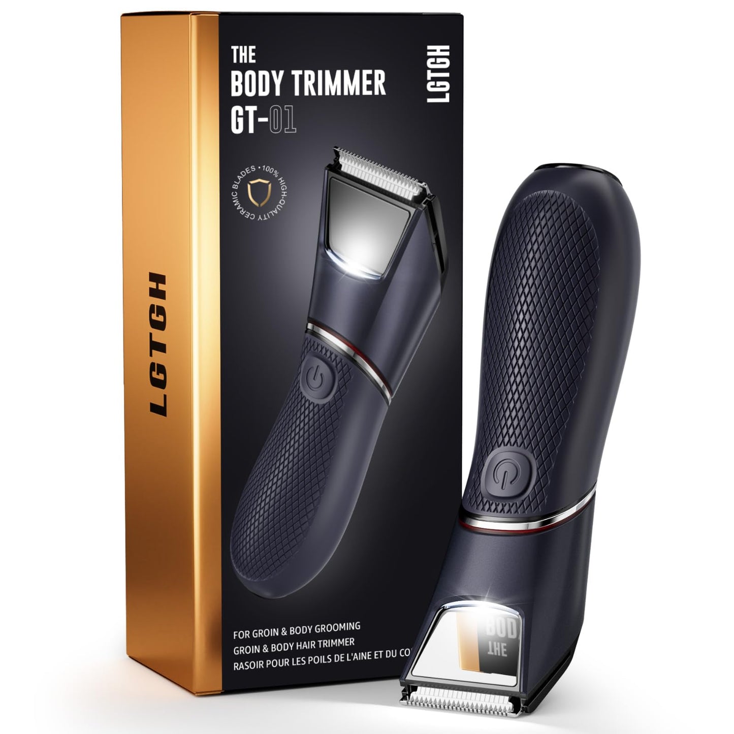 Bikini Trimmer for Women: Mirror Electric Shaver for Body Pubic Hair with LED Light, IPX7 Waterproof Portable Lady Facial Razor with Ceramic Blade,Rechargeable Body Groomer for Leg,Arm,Underarm - 7DAY'S