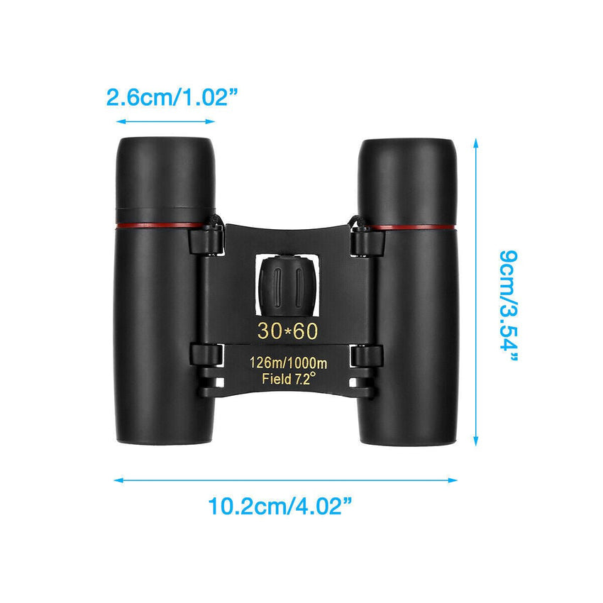 Binoculars 30x60 Zoom Travel Compact Folding Telescope Hunting Day Night Outdoor Small Pocket Binoculars Compact Adults, Mini Kids Binoculars Boys For Bird Watching, Concert Theater Opera - 7DAY'S