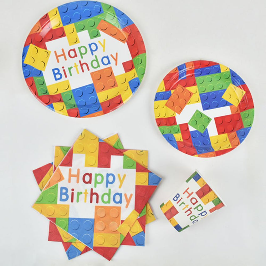 Birthday Round Dinner Plates - 9inch - Vibrant & Fun - Themed Party Tableware - 72pcs - 7DAY'S