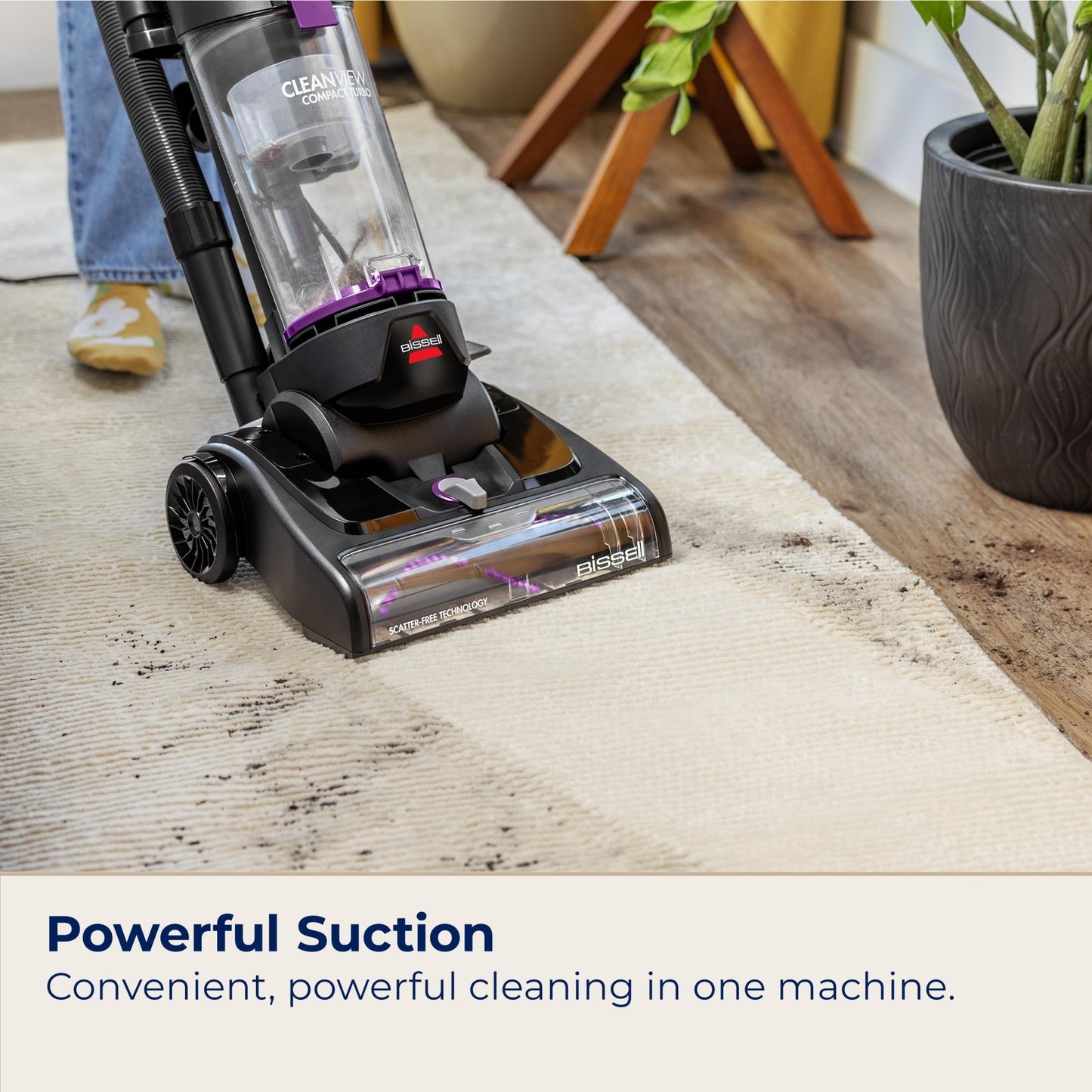 Bissell CleanView Compact Turbo Upright Vacuum with Quick Release Wand, Full Size Power, Compact Size for Apartments & Dorms, 3437F - 7DAY'S