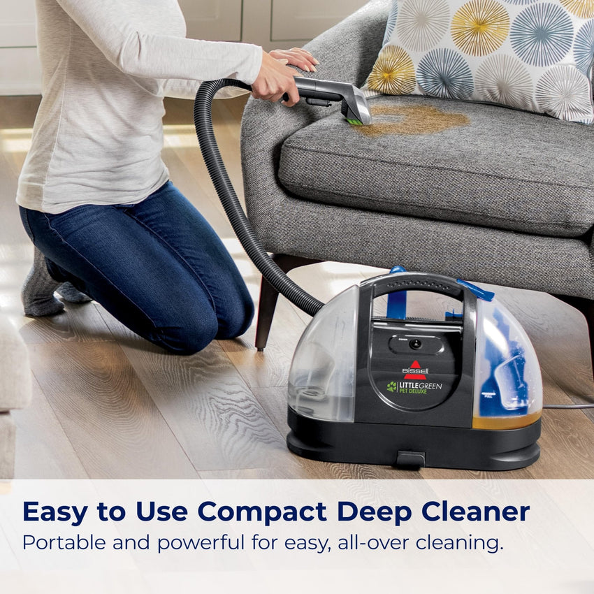 BISSELL Little Green Multi - Purpose Portable Carpet and Upholstery Cleaner, Car and Auto Detailer, with Exclusive Specialty Tools, Green, 1400B - 7DAY'S