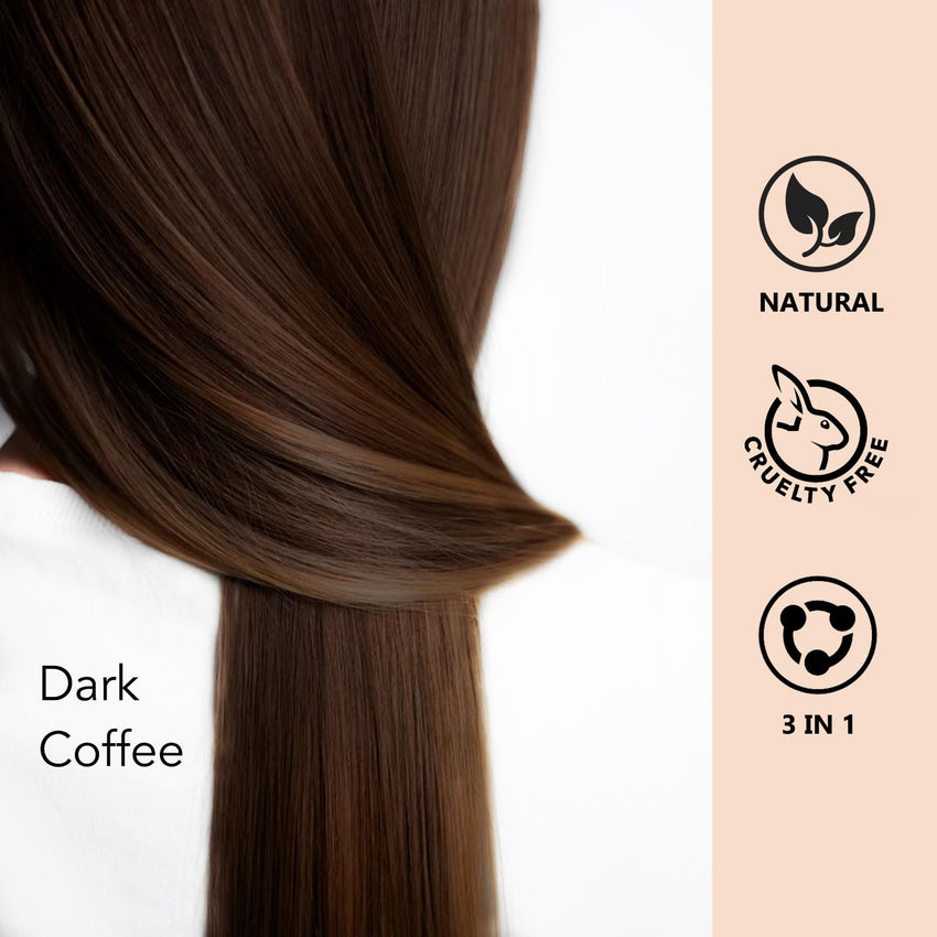 Black 3 - in - 1 Hair Dye for Men & Women - Long - Lasting Gray Hair Coverage, Shampoo Para Canas, Natural Color in Minutes - 16.9 Fl Oz - 7DAY'S