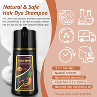 Black 3 - in - 1 Hair Dye for Men & Women - Long - Lasting Gray Hair Coverage, Shampoo Para Canas, Natural Color in Minutes - 16.9 Fl Oz - 7DAY'S