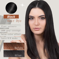 Black 3 - in - 1 Hair Dye for Men & Women - Long - Lasting Gray Hair Coverage, Shampoo Para Canas, Natural Color in Minutes - 16.9 Fl Oz - 7DAY'S
