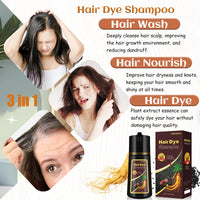 Black 3 - in - 1 Hair Dye for Men & Women - Long - Lasting Gray Hair Coverage, Shampoo Para Canas, Natural Color in Minutes - 16.9 Fl Oz - 7DAY'S
