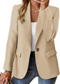 Blazers Jacket for Women 2024 Spring Summer Casual Blazer Lightweight Fashion Womens Long Work Business Lady Double - Breasted Boyfriend Petite Suit Suits Beige S - 7DAY'S