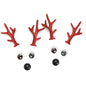 Bling Shoe Charms for Clog Sandals, 2Pairs of Lovely Reindeer Antlers, Animal Nose, Eyes Charms, Bling Glitter, Flocked Shoe Decoration Charms Accessories for Christmas Party Favor - 7DAY'S