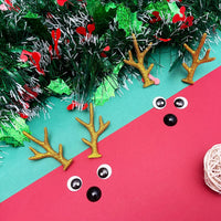 Bling Shoe Charms for Clog Sandals, 2Pairs of Lovely Reindeer Antlers, Animal Nose, Eyes Charms, Bling Glitter, Flocked Shoe Decoration Charms Accessories for Christmas Party Favor - 7DAY'S