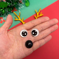 Bling Shoe Charms for Clog Sandals, 2Pairs of Lovely Reindeer Antlers, Animal Nose, Eyes Charms, Bling Glitter, Flocked Shoe Decoration Charms Accessories for Christmas Party Favor - 7DAY'S