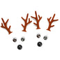 Bling Shoe Charms for Clog Sandals, 2Pairs of Lovely Reindeer Antlers, Animal Nose, Eyes Charms, Bling Glitter, Flocked Shoe Decoration Charms Accessories for Christmas Party Favor - 7DAY'S