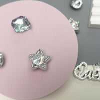 Bling Shoe Charms for Women, 22Pcs Plastic Sparkling Gems Rhinestones Shoe Decoration Charms, Girly Shoe Chains for Clog Sandals, DIY Shoe Accessories for Party Favor - 7DAY'S