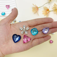 Bling Shoe Charms for Women, 22Pcs Plastic Sparkling Gems Rhinestones Shoe Decoration Charms, Girly Shoe Chains for Clog Sandals, DIY Shoe Accessories for Party Favor - 7DAY'S