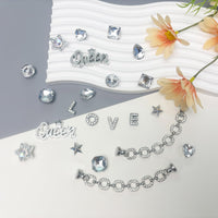 Bling Shoe Charms for Women, 22Pcs Plastic Sparkling Gems Rhinestones Shoe Decoration Charms, Girly Shoe Chains for Clog Sandals, DIY Shoe Accessories for Party Favor - 7DAY'S