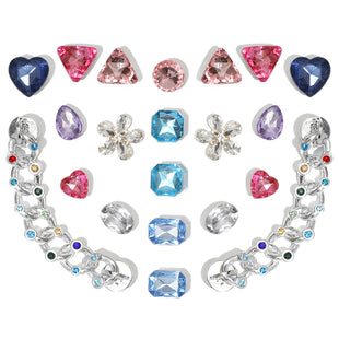 Bling Shoe Charms for Women, 22Pcs Plastic Sparkling Gems Rhinestones Shoe Decoration Charms, Girly Shoe Chains for Clog Sandals, DIY Shoe Accessories for Party Favor - 7DAY'S