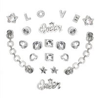 Bling Shoe Charms for Women, 22Pcs Plastic Sparkling Gems Rhinestones Shoe Decoration Charms, Girly Shoe Chains for Clog Sandals, DIY Shoe Accessories for Party Favor - 7DAY'S