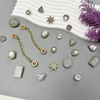Bling Shoe Charms for Women, 22Pcs Plastic Sparkling Gems Rhinestones Shoe Decoration Charms, Girly Shoe Chains for Clog Sandals, DIY Shoe Accessories for Party Favor - 7DAY'S