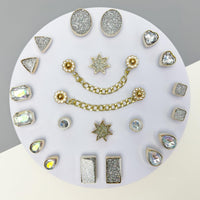 Bling Shoe Charms for Women, 22Pcs Plastic Sparkling Gems Rhinestones Shoe Decoration Charms, Girly Shoe Chains for Clog Sandals, DIY Shoe Accessories for Party Favor - 7DAY'S