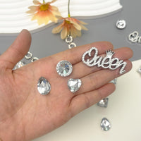 Bling Shoe Charms for Women, 22Pcs Plastic Sparkling Gems Rhinestones Shoe Decoration Charms, Girly Shoe Chains for Clog Sandals, DIY Shoe Accessories for Party Favor - 7DAY'S