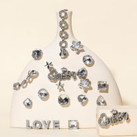 Bling Shoe Charms for Women, 22Pcs Plastic Sparkling Gems Rhinestones Shoe Decoration Charms, Girly Shoe Chains for Clog Sandals, DIY Shoe Accessories for Party Favor - 7DAY'S