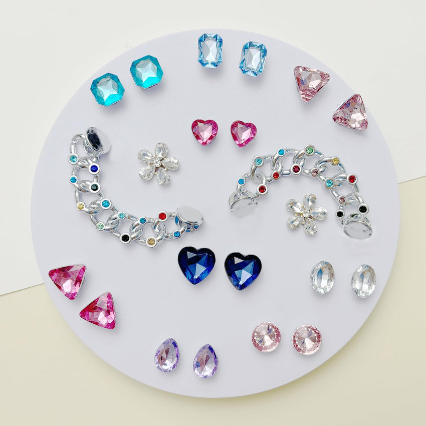Bling Shoe Charms for Women, 22Pcs Plastic Sparkling Gems Rhinestones Shoe Decoration Charms, Girly Shoe Chains for Clog Sandals, DIY Shoe Accessories for Party Favor - 7DAY'S