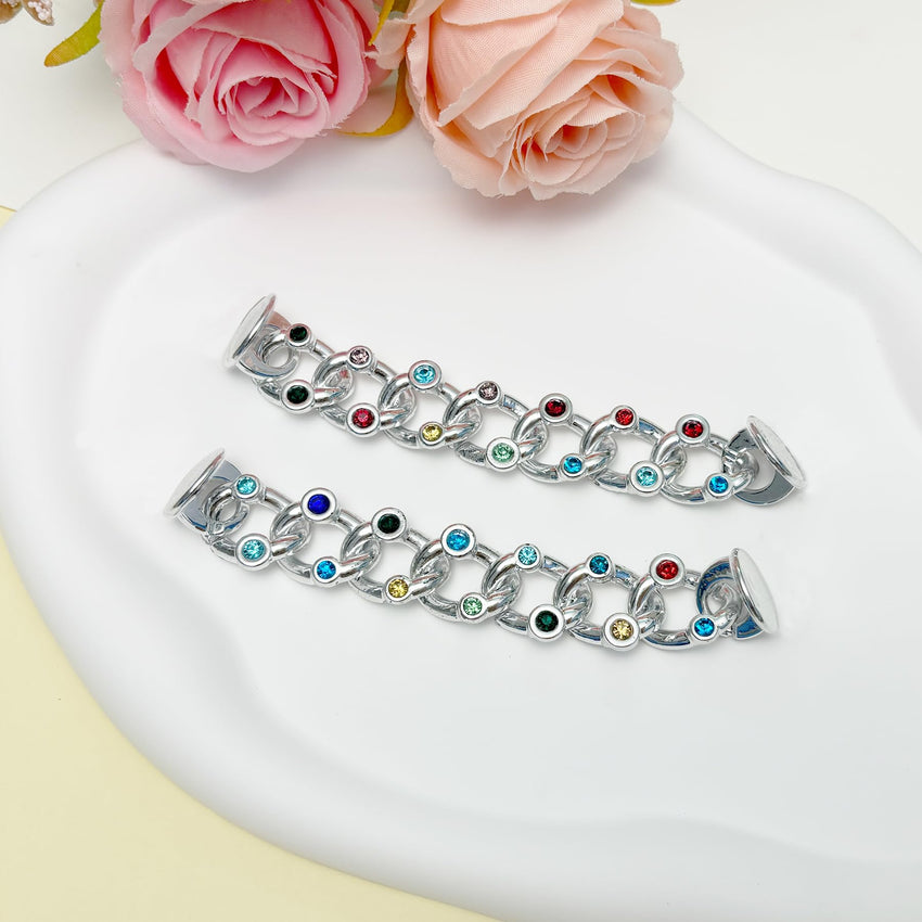 Bling Shoe Charms for Women, 22Pcs Plastic Sparkling Gems Rhinestones Shoe Decoration Charms, Girly Shoe Chains for Clog Sandals, DIY Shoe Accessories for Party Favor - 7DAY'S