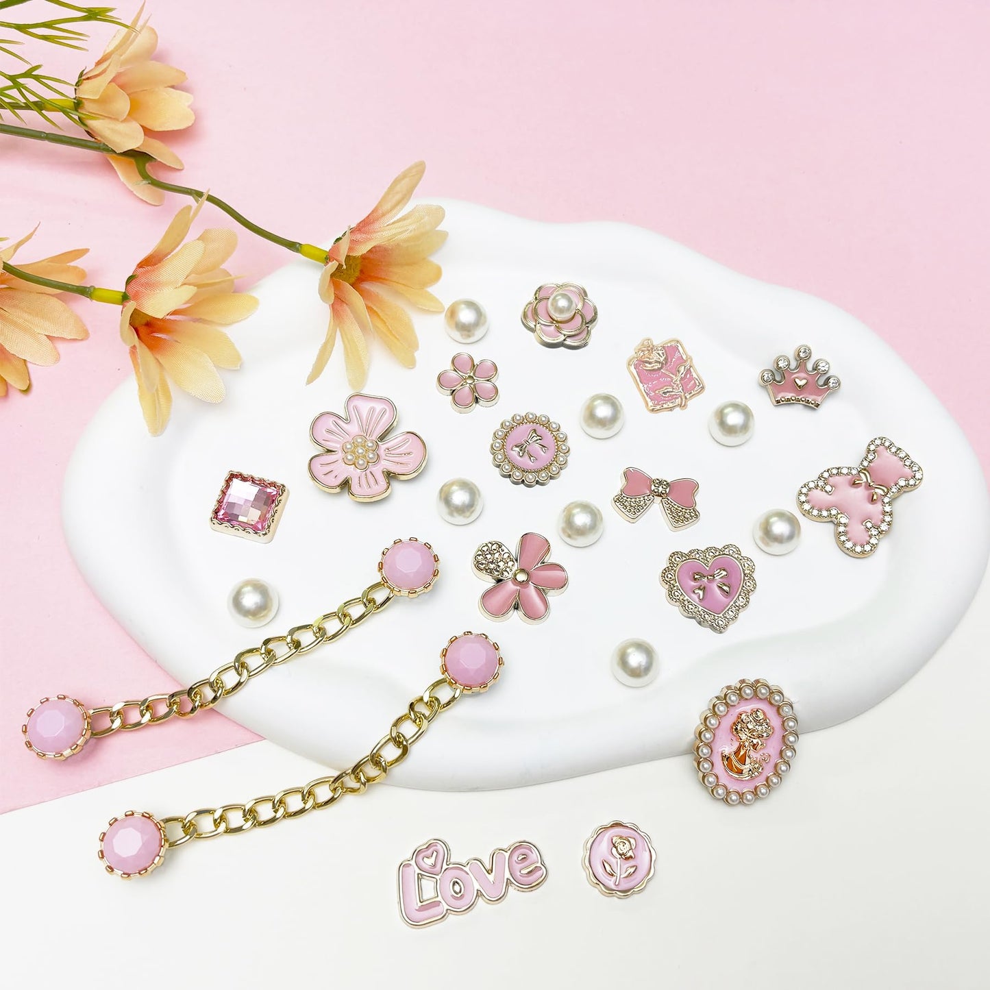 Bling Shoe Charms for Women, Sparkle Rhinestones Shoe Decoration Charms, Girly Shoe Chains for Clog Sandals, DIY Shoe Accessories for Party Favor - 7DAY'S