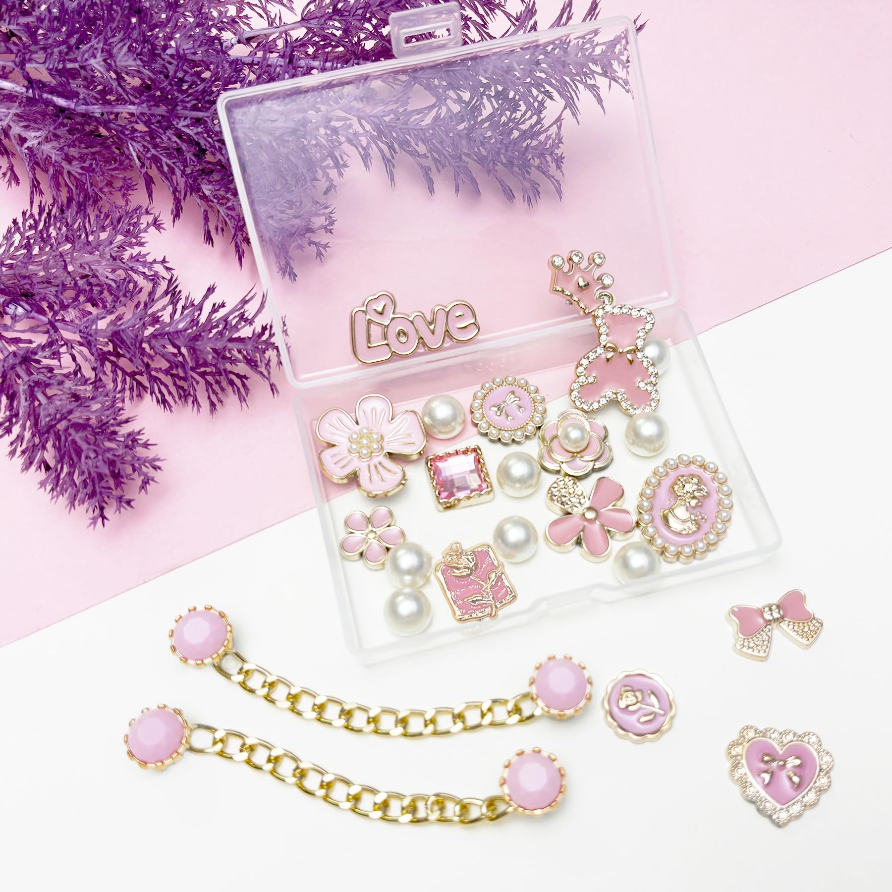Bling Shoe Charms for Women, Sparkle Rhinestones Shoe Decoration Charms, Girly Shoe Chains for Clog Sandals, DIY Shoe Accessories for Party Favor - 7DAY'S