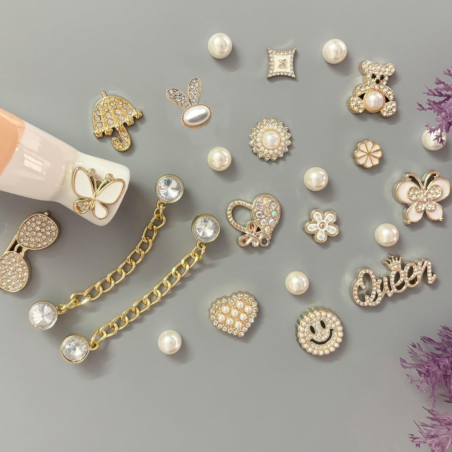 Bling Shoe Charms for Women, Sparkle Rhinestones Shoe Decoration Charms, Girly Shoe Chains for Clog Sandals, DIY Shoe Accessories for Party Favor - 7DAY'S