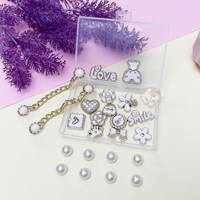 Bling Shoe Charms for Women, Sparkle Rhinestones Shoe Decoration Charms, Girly Shoe Chains for Clog Sandals, DIY Shoe Accessories for Party Favor - 7DAY'S
