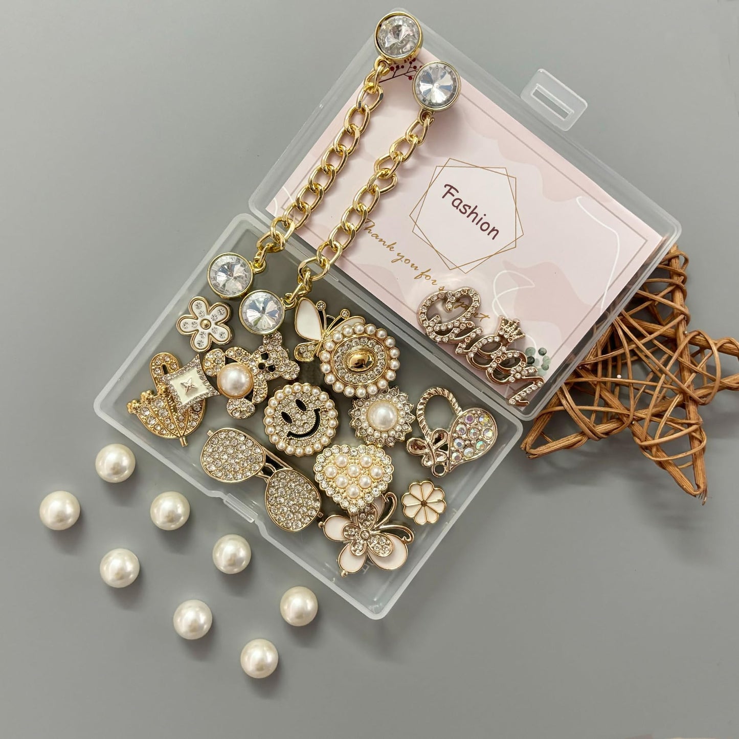 Bling Shoe Charms for Women, Sparkle Rhinestones Shoe Decoration Charms, Girly Shoe Chains for Clog Sandals, DIY Shoe Accessories for Party Favor - 7DAY'S