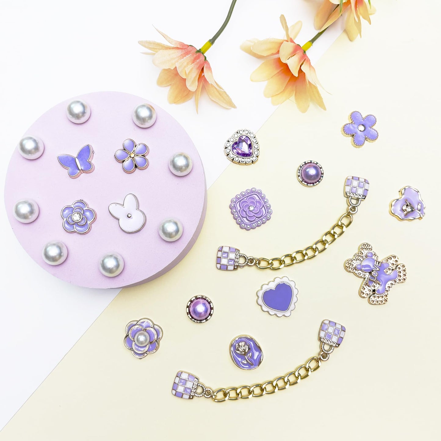 Bling Shoe Charms for Women, Sparkle Rhinestones Shoe Decoration Charms, Girly Shoe Chains for Clog Sandals, DIY Shoe Accessories for Party Favor - 7DAY'S