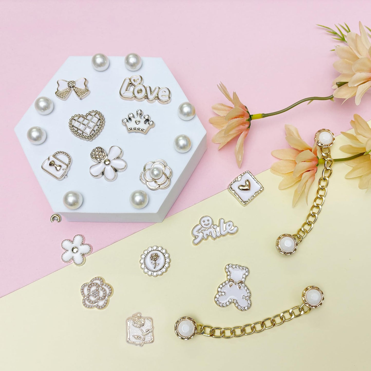 Bling Shoe Charms for Women, Sparkle Rhinestones Shoe Decoration Charms, Girly Shoe Chains for Clog Sandals, DIY Shoe Accessories for Party Favor - 7DAY'S