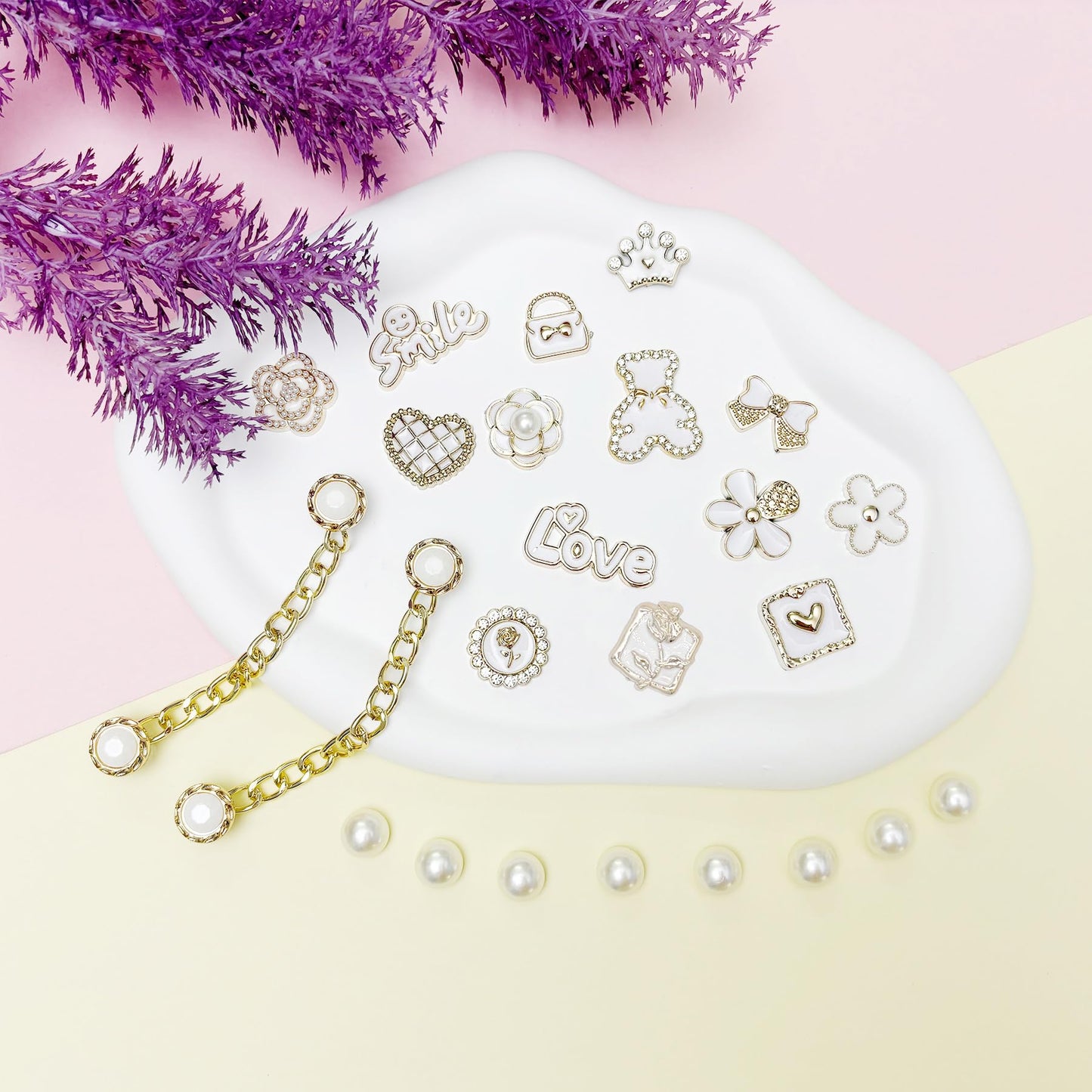Bling Shoe Charms for Women, Sparkle Rhinestones Shoe Decoration Charms, Girly Shoe Chains for Clog Sandals, DIY Shoe Accessories for Party Favor - 7DAY'S