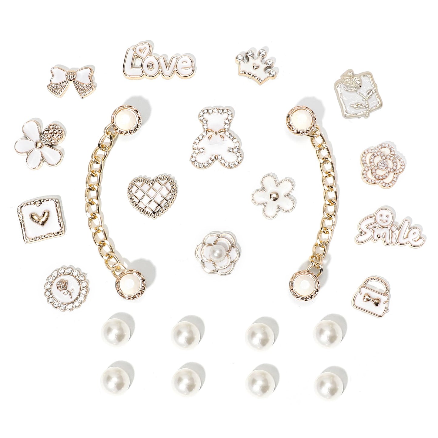 Bling Shoe Charms for Women, Sparkle Rhinestones Shoe Decoration Charms, Girly Shoe Chains for Clog Sandals, DIY Shoe Accessories for Party Favor - 7DAY'S