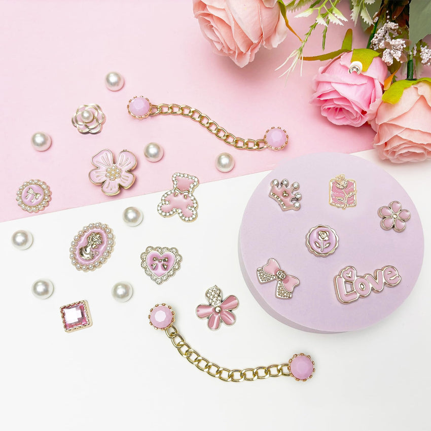 Bling Shoe Charms for Women, Sparkle Rhinestones Shoe Decoration Charms, Girly Shoe Chains for Clog Sandals, DIY Shoe Accessories for Party Favor - 7DAY'S