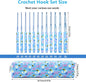 Blingcute 12 Sizes Crochet Hooks,2.0mm - 8.0mm Ergonomic Crochet Hook Set with Soft Grip Handles,Aluminum Crochet Needles for Arthritic Hands,Crochet Needle Kit with Blue Case for Crocheters. (Blue) - 7DAY'S