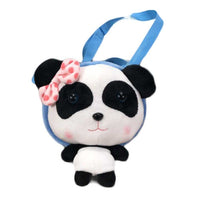 Blue Panda Doll Plush Kids Backpack Cute Crossbody Bag Snack Bag Go Out Decor Small Bag - 7DAY'S