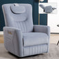 Blue Swivel and Rocker Power Recliner Chair with Lumbar and Neck Support Pillow, Heavy Duty Motion Mechanism with USB and Type - C Ports - 7DAY'S