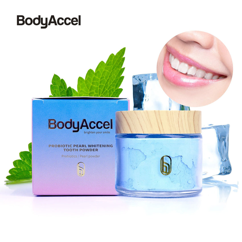 BodyAccel Teeth Whitening Powder - Dentist - Approved & Enamel - Safe |Tea, Coffee, Wine & Smoking Stain Remover | Non - Sensitive Formula | Cool Mint FlavourTemu platform cannot sell this product - 7DAY'S