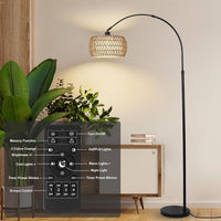Boho Design Arc Floor Lamp for Valentine's Nights with Dimmable Color LED Bulb, Remote App Control - 7DAY'S
