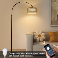Boho Design Arc Floor Lamp for Valentine's Nights with Dimmable Color LED Bulb, Remote App Control - 7DAY'S