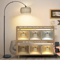 Boho Design Arc Floor Lamp for Valentine's Nights with Dimmable Color LED Bulb, Remote App Control - 7DAY'S