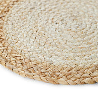 Boho Placemats Set of 6, Farmhouse Rustic Woven Placemats for Dining Table Decor, Handmade Braided Place Mats in Natural Cotton Jute and Water Straw for Kitchen Table - 7DAY'S