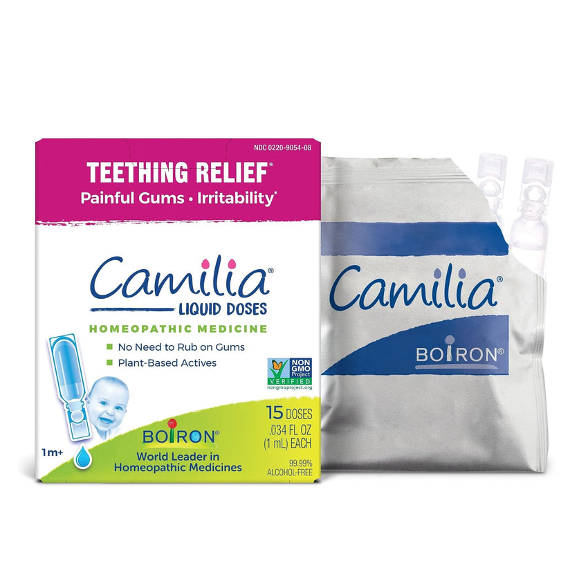 Boiron Camilia Teething Drops for Daytime and Nighttime Relief of Painful or Swollen Gums and Irritability in Babies - 30 Count - 7DAY'S