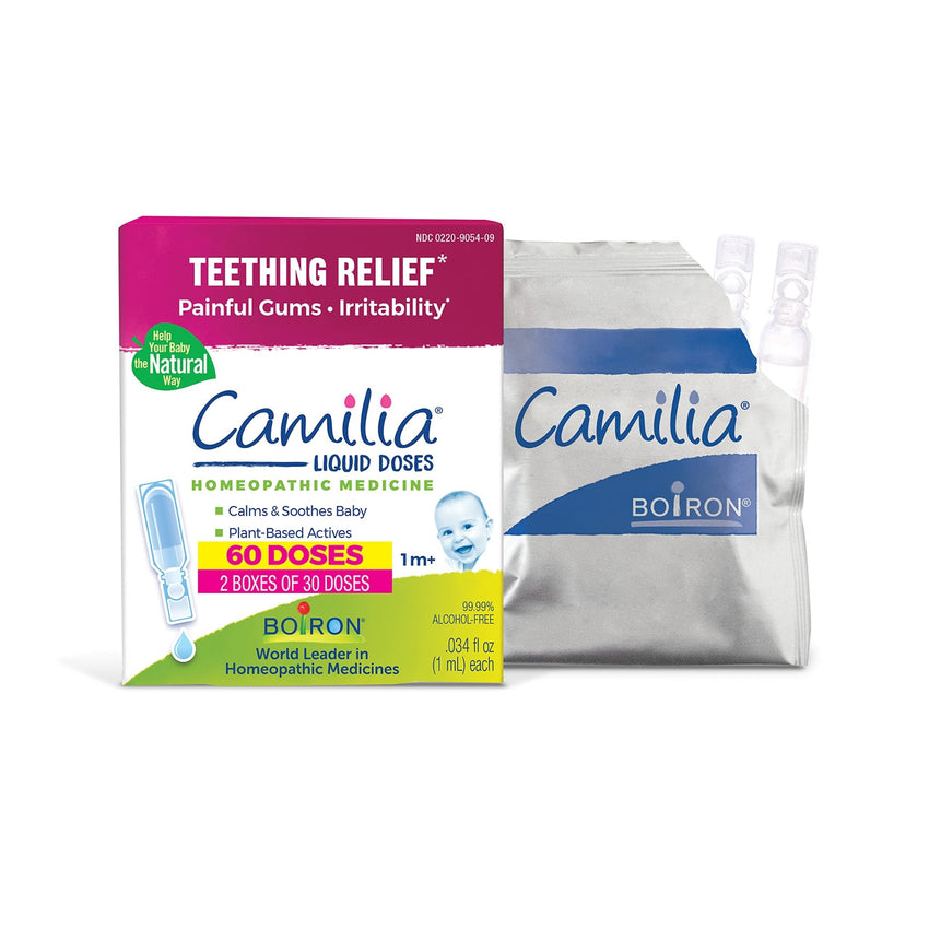 Boiron Camilia Teething Drops for Daytime and Nighttime Relief of Painful or Swollen Gums and Irritability in Babies - 30 Count - 7DAY'S